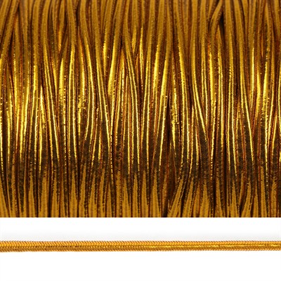Резинка шляпная (шнур круглый) шир.2,0мм цв.Золото рул.100 м - фото 5482