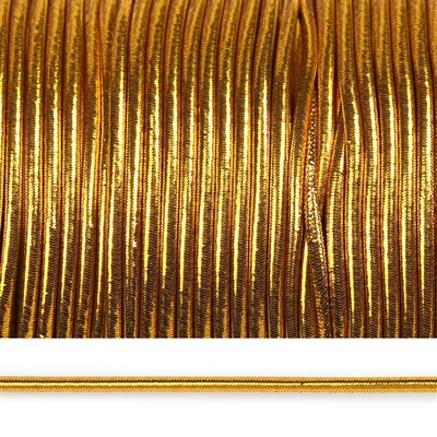 Резинка шляпная (шнур круглый) шир.2,5мм цв.Золото рул.100 м - фото 5484