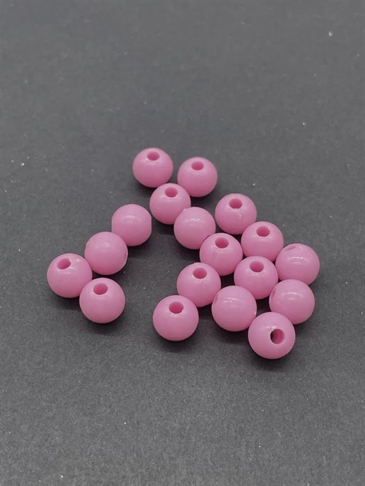 Бусины круглые пластик 8мм цв.F25 Розовый упак.500 г - фото 6131