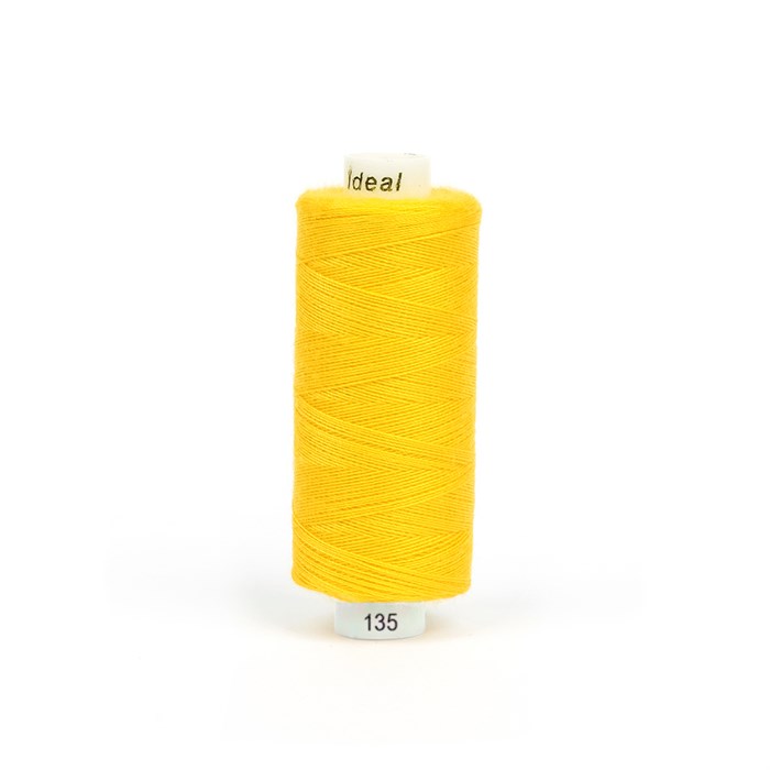 Нитки бытовые 40/2 полиэстер 100% 366м  цв.135 желтый - фото 6696