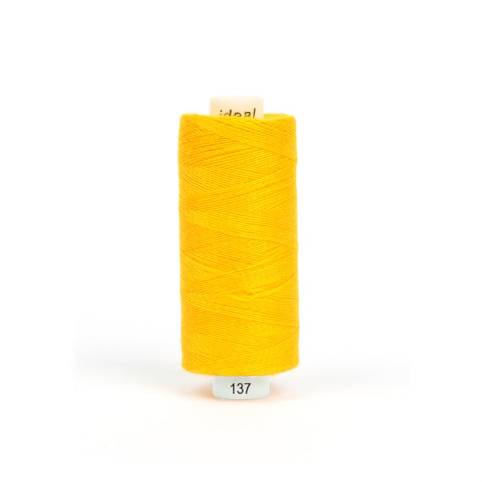 Нитки бытовые 40/2 полиэстер 100% 366м  цв.137 желтый - фото 6698