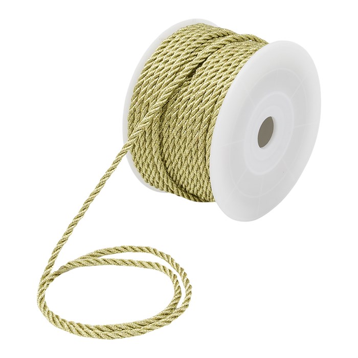 Шнур отделочный витой шир.3,0мм цв.Золото рул.20 м 6971/0015