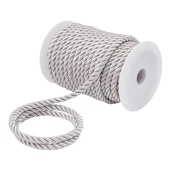 Шнур отделочный витой шир.5,0мм цв.Серебро рул.20 м 6971/0018