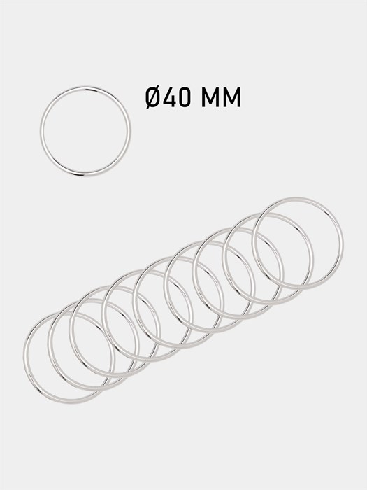 Кольцо разъёмное металл 40х3,0мм цв.Никель 6201/0019