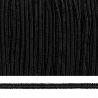 Резинка шляпная (шнур круглый) шир.3,0мм цв.F322 Чёрный рул.100 м