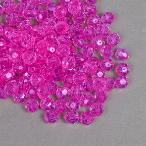 Бусины акриловые гранёные #Ш 14мм цв.11 Ярко-розовый упак.500 г