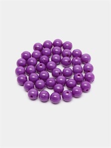 Бусины круглые пластик 6мм цв.S14 Пурпурный упак.500 г