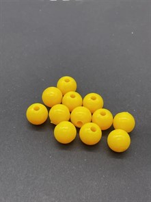 Бусины круглые пластик 8мм цв.F06 Жёлтый упак.500 г