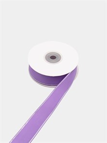 Лента репсовая с люрексом (серебро) шир.25мм цв.S463 Пурпурный рул.18,28 м