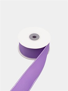 Лента репсовая с люрексом (серебро) шир.38мм цв.S463 Пурпурный рул.18,28 м