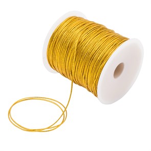 Шнур декоративный металлизированный шир.1,0мм цв.Золото рул.100 м 6284/0002