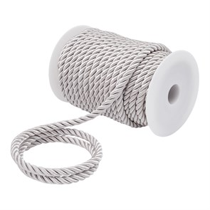 Шнур отделочный витой шир.5,0мм цв.Серебро рул.20 м 6971/0018
