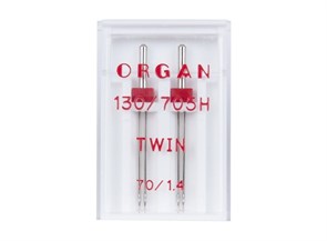 Иглы двойные ORGAN №70/1.4 "Универсальные" в пачке 2 иглы для БШМ 6034/0048