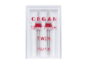 Иглы двойные ORGAN №70/1.6 "Универсальные" в пачке 2 иглы для БШМ 6034/0049