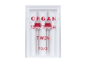 Иглы двойные ORGAN №70/2.0 "Универсальные" в пачке 2 иглы для БШМ 6034/0050