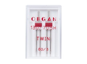 Иглы двойные ORGAN №80/3.0 "Универсальные" в пачке 2 иглы для БШМ 6034/0044