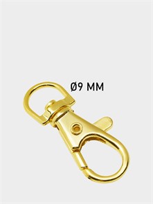 Карабин металл 39х13мм (внутр.9мм) 4,0г цв.Золото (кратно.10 шт) 6207/0053