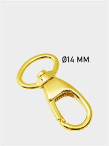 Карабин металл 37х19мм (внутр.14мм) 4,7г цв.Золото (кратно.10 шт) 6207/0075