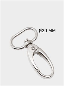 Карабин металл 49х26мм (внутр.20мм) 10,0г цв.Никель (кратно.10 шт) 6207/0007