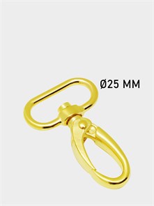 Карабин металл 50х31мм (внутр.25мм) 13,0г цв.Золото (кратно.10 шт) 6207/0078