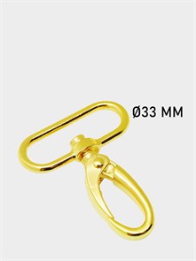 Карабин металл 50х39мм (внутр.33мм) 14,0г цв.Золото (кратно.10 шт) 6207/0079
