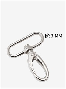 Карабин металл 50х39мм (внутр.33мм) 14,0г цв.Никель (кратно.10 шт) 6207/0063