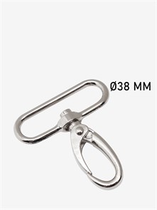 Карабин металл 50х44мм (внутр.38мм) 14,5г цв.Никель (кратно.10 шт) 6207/0081